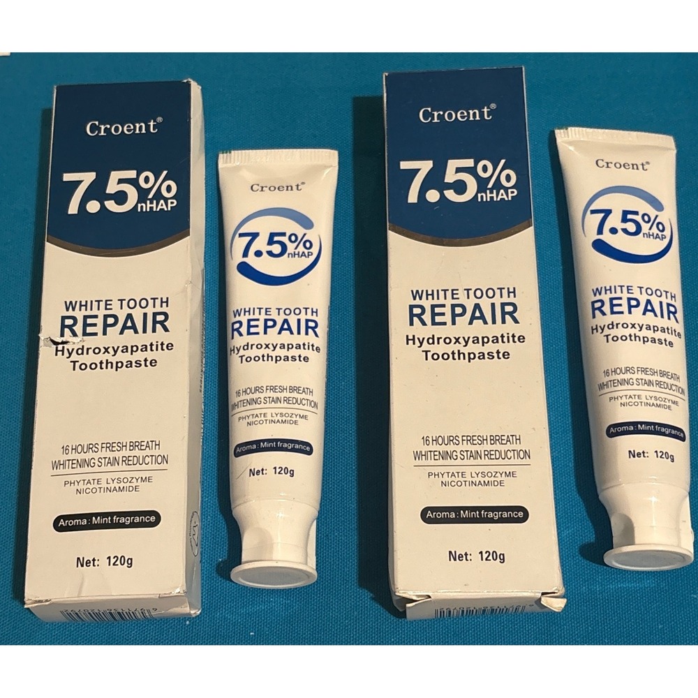 NEW Hydroxyapatite Toothpaste 7.5% Enamel Strengthening & Protection, Mint x2 - Picture 7 of 10